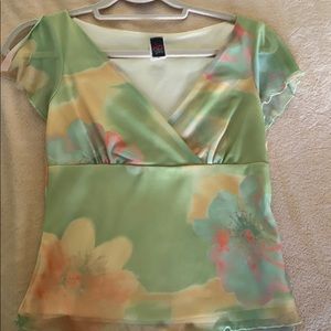 Floral v neck top
